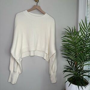 NWT Free People Cream Crew Neck Sweater